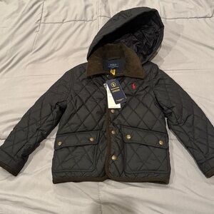 Polo Ralph Lauren Black Quilted Jacket with Red Logo